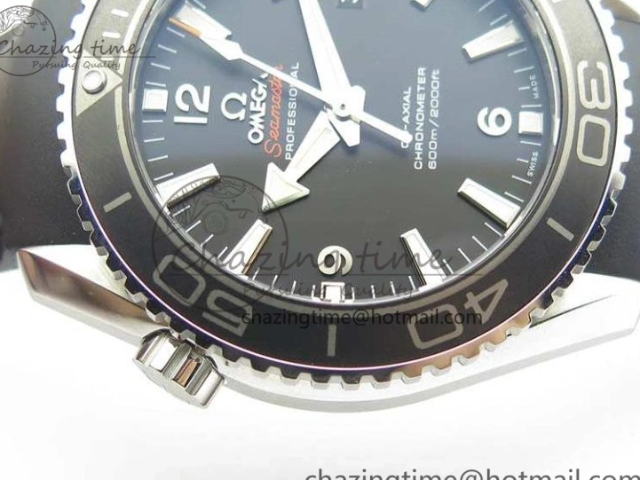 1221 Planet Ocean Pro Ceramic Bezel 45mm 1:1 OMF Best Edition On Rubber Strap A8500 (Black Balance Wheel) MoistureWicking 8136